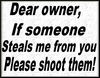 Dear owner