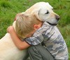 pet owner hug