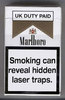 Cigarets with a warning sign