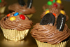 oreo and M&amp;M cupcakes