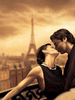 passionate kiss in Paris