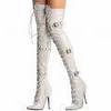 white thigh high boots