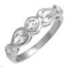 Cubic zirconia in silver ring