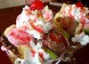 strawberry icecream with sirup
