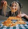played with spaghetti