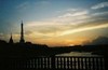 A romantic Parisian sunset