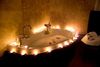 a candle lit bath