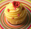 rose and hearts cupcake