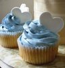 blue heart cupcakes for two