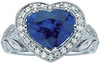 Sapphire &amp; Diamond Heart Rin