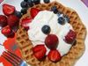 Waffle with berries and cream