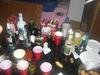 A table full of booze